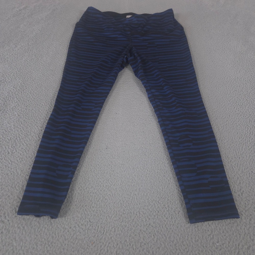 Chico's Zenergy Leggings Womens 2 US 12/14 Blue Striped Polka Dot Activewear